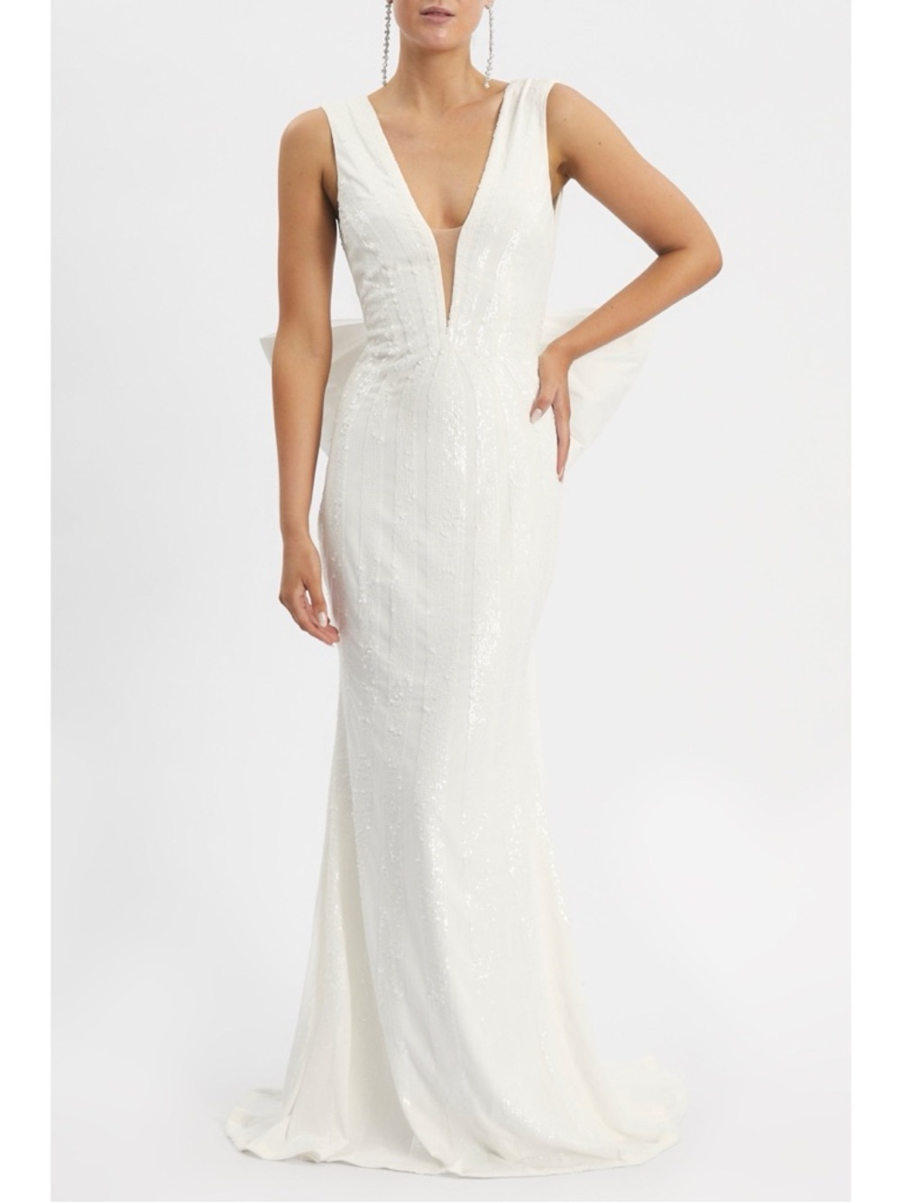 NWT Rebecca Vallance Davina Bow Gown- Ivory US:6